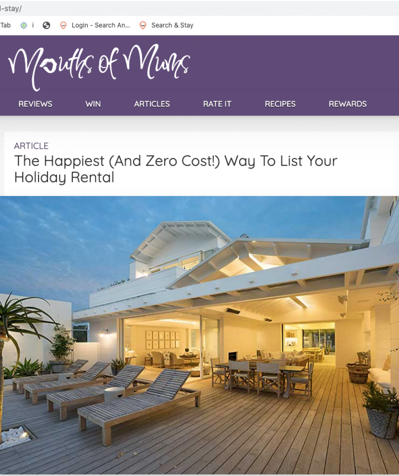 Image blog Mouths Of Mum Feature - The Happiest (And Zero Cost!) Way To List Your Holiday Rental
